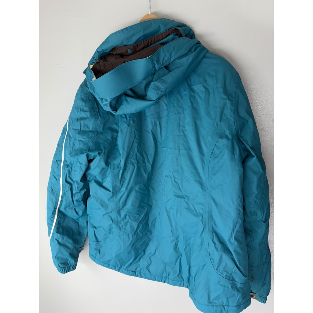 Lands End Womens Squall Waterproof Winter Jacket Teal Blue Ski Coat M 10-12 - Picture 2 of 4